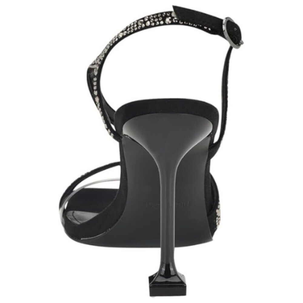 Nine West Women's Nines Heeled Sandal Black/Clear - Picture 4 of 6